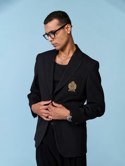 S&N by Shantnu Nikhil - Black Crested Blazer