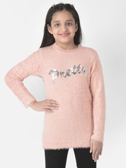 CRIMSOUNE CLUB - Girls Pink Sweet Sequence Sweater