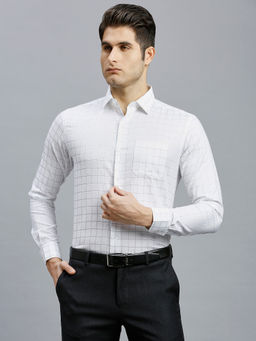 Reid & Taylor - Men Checks White Formal Shirt