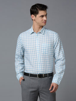 Reid & Taylor - Men Checks White Formal Shirt