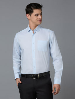 Reid & Taylor - Men Checks Blue Formal Shirt