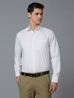 Reid & Taylor - Men Checks White Formal Shirt