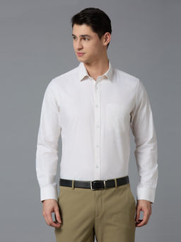 Reid & Taylor - Men Stripes White Formal Shirt