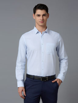 Reid & Taylor - Men Stripes White Formal Shirt