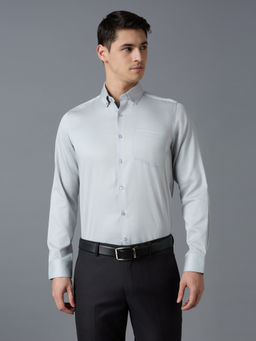 Reid & Taylor - Men Solid Grey Formal Shirt