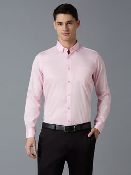 Reid & Taylor - Men Solid Pink Formal Shirt