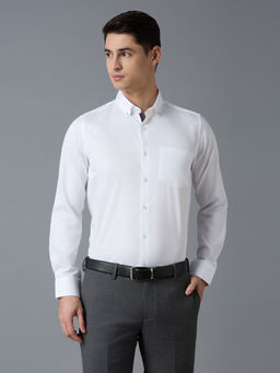 Reid & Taylor - Men Solid White Formal Shirt