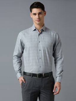 Reid & Taylor - Men Printed Grey Formal Shirt