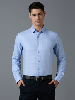 Reid & Taylor - Men Checks Blue Formal Shirt