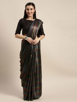 Amrutam Fab - Women's Imported Fabric Printed Multicolor Party Wear Saree with Unstitched Blouse