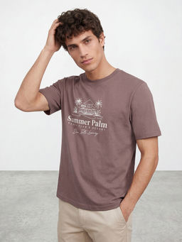 R&B - Mauve Graphic Cotton T-Shirt