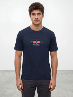 R&B - Blue Graphic Cotton T-Shirt