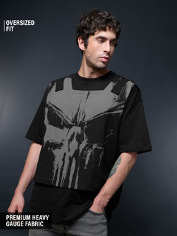The Souled Store - Black Printed Pure Cotton T-Shirt