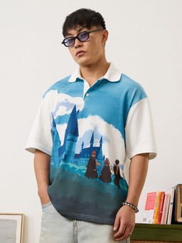 The Souled Store - Blue Printed Pure Cotton T-Shirt
