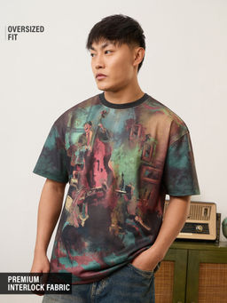 The Souled Store - Black Printed Polycotton T-Shirt