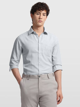 Arrow - Grey Checks Polyester Shirt
