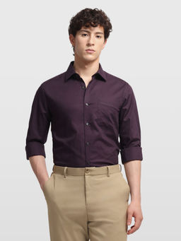 Arrow - Purple Solid Cotton Shirt