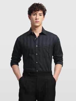 Arrow - Black Stripes Cotton Regular Fit Shirt