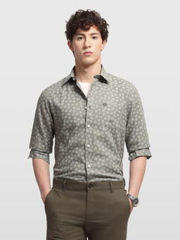 Arrow Sports - Green Printed Cotton Shirt