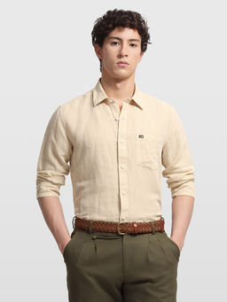 Arrow Sports - Beige Solid Linen Shirt