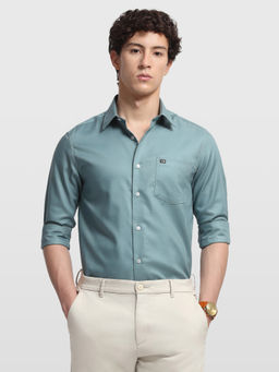 Arrow Sports - Green Solid Cotton Shirt