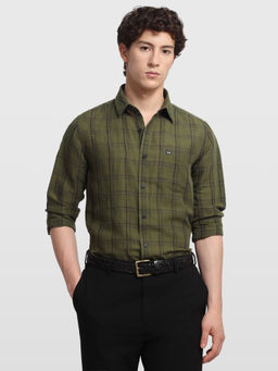 Arrow Sports - Green Checks Linen Shirt