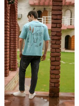 FENUCCI - Green Textured Cotton T-Shirt