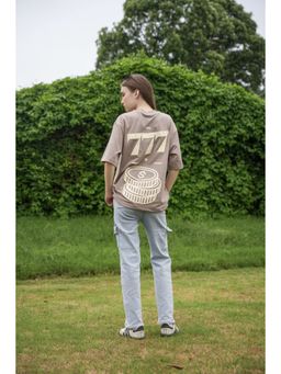 FENUCCI - Beige Textured Cotton T-Shirt