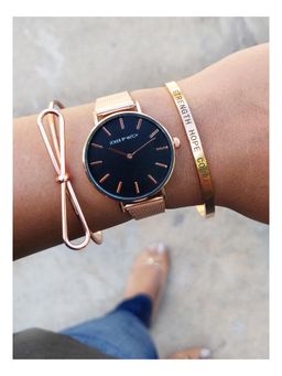 Joker and Witch - Joker & Witch Venus Black Stack Watch With Bracelet For Women (Pack of 3) (JWBS118)