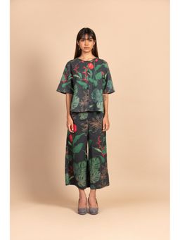 maidaan - Anthurium Print Co-ord-Green (Set of 2)
