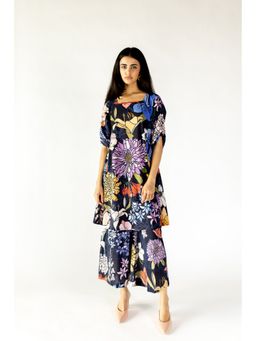 maidaan - Flower Story Co-ord -Blue (Set of 2)