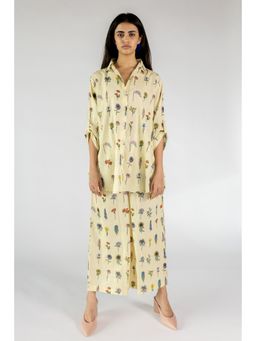 maidaan - Notebook Flower Co-ord -Off White (Set of 2)