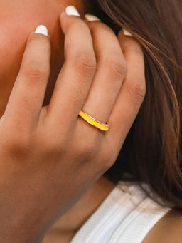 Pipa Bella by Nykaa Fashion - Yellow Meenakari Enamel Ring