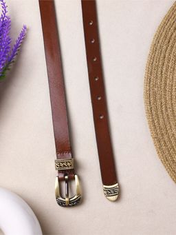 Aditi Wasan - Brown Solid Genuine Leather Women Belt