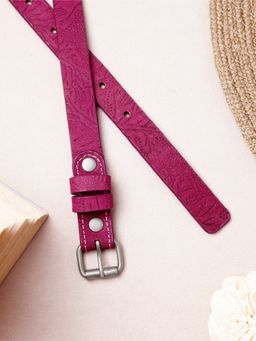 Aditi Wasan - Pink Embossed Genuine Leather Women Belt