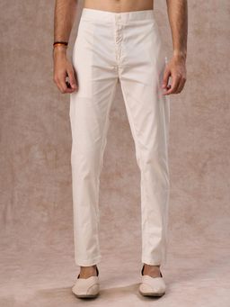 Manyavar - Cream Cotton Elegance Pant for Men