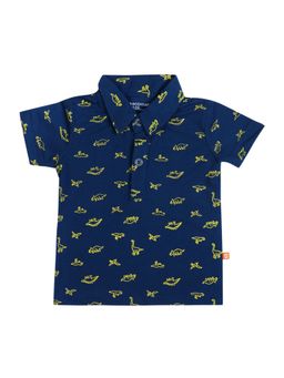 Bodycare - Printed Polo T-Shirt - Blue