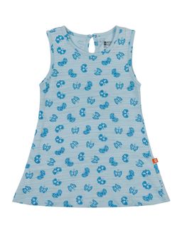 Bodycare - Butterfly Printed Dress-Blue