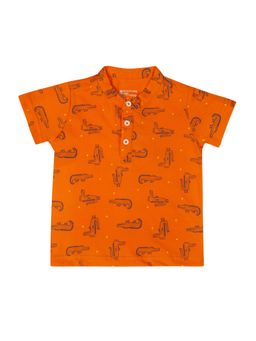 Bodycare - Printed Polo T-Shirt - Orange