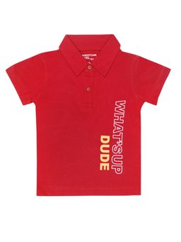 Bodycare - Typography Polo T-Shirt - Maroon