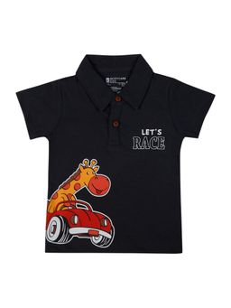 Bodycare - Printed Polo T-Shirt - Black