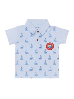 Bodycare - Printed Polo T-Shirt - Blue