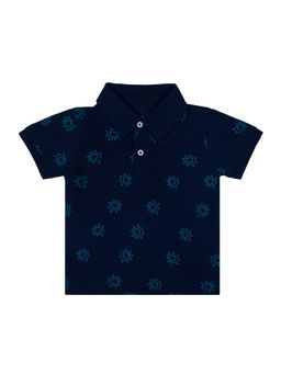 Bodycare - Printed Polo T-Shirt - Navy Blue