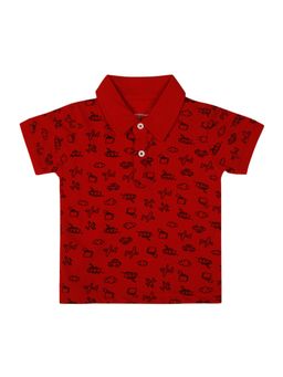 Bodycare - Printed Polo T-Shirt - Red