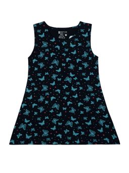 Bodycare - Printed Dress-Navy Blue