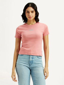 Levi's - Womens Pink Solid Slim Fit T-Shirt