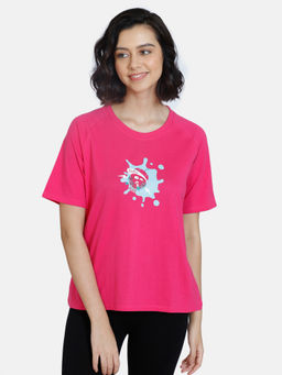 Zivame - Fruggues Knit Cotton Top - Pink Peacock
