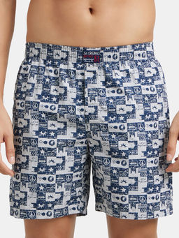 Jockey - US57 Men Cotton Woven Printed Boxer Shorts - Nickle