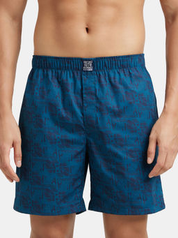 Jockey - US57 Men Cotton Woven Printed Boxer Shorts - Seaport Teal