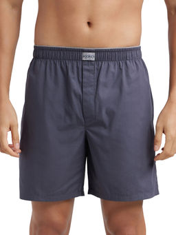 Jockey - MC10 Men Super Combed Mercerized Cotton Woven Fabric Boxer Shorts- Graphite